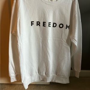 White 'FREEDOM' Graphic Sweatshirt
